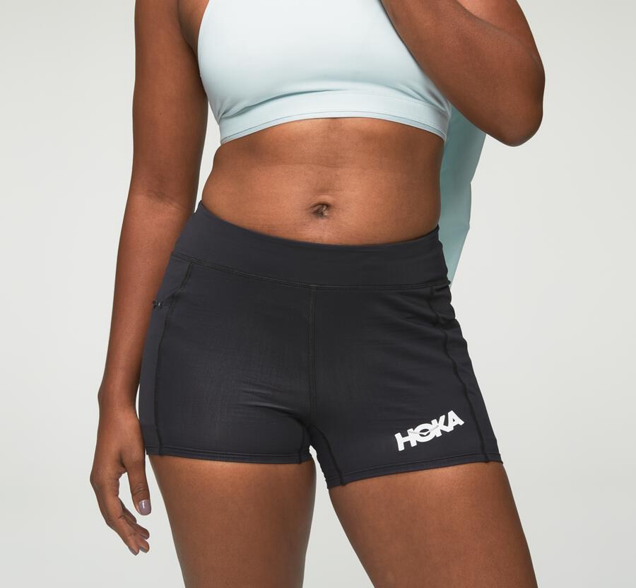 Bermudas Hoka One One Feminino Pretas - Performance Em Trico - 936-NAGUHO